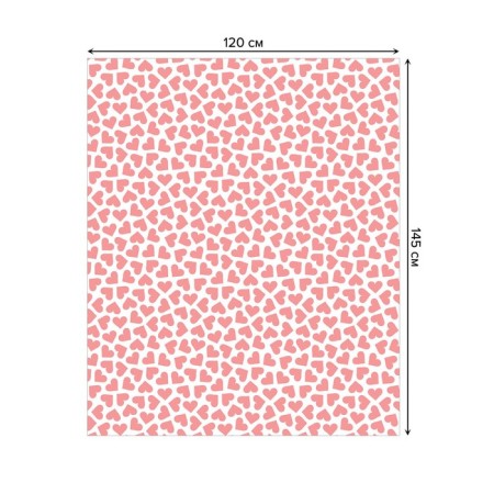 Pink Heart tablecloth, rectangular, Saten, size 120x145 cm-1