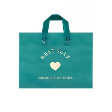 Bag with loop handle green 34 x 25 x 8 cm 80 μm
