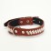 Leather collar on felt decorated, 65 x 3.5 cm, Osh 50-60 cm, brown