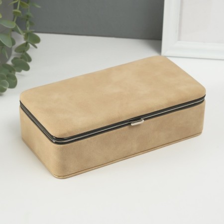 Casket leatherette for jewelry "velvet skin" sandy 10x18x6 cm