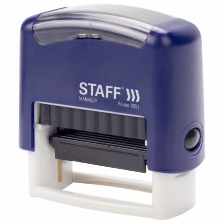 Corpusteum stamp Staff Printer 8051, 38 x 14 mm, 3 lines, 1 cash desk, blue-1