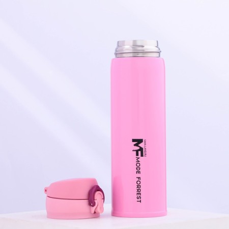 Thermos with the Mode Forrest button, 450 ml, pink, heat conservation 10-12 hours-2