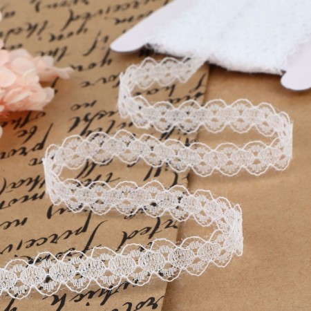 Capricon lace, 15 mm × 10 ± 1 m, white color