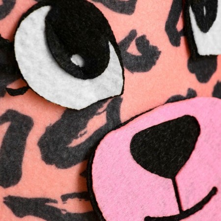 Bath cap with children's applique "Pink leopard"-2