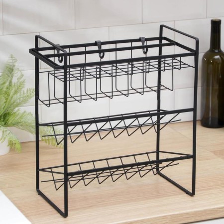 Standing for bottles of shade, 2 tiers, angle 45 degrees, black color-3