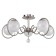 Fabbio chandelier, 5x40W E14, Nickel color