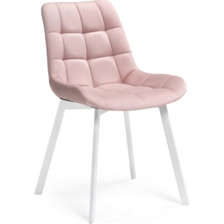 SHELS on a metal frame Chelsea Metal/velor, white/pink 49x60x80 cm