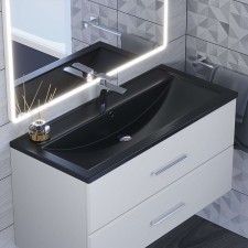 Sink uperwood Foster Quartz 100 cm, quartz, black matte, coal