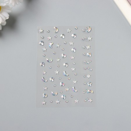Stick plastic rhinestones "Solder" silver 11x7.8 cm-1