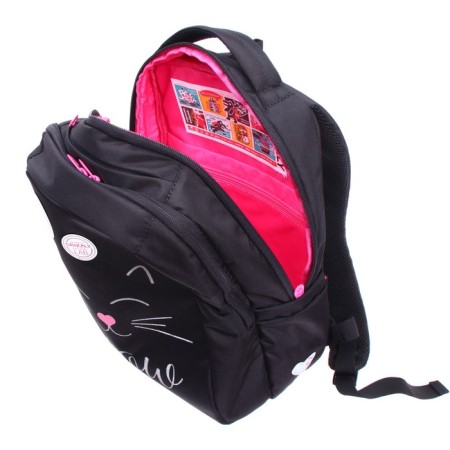 School backpack, 39 x 26 x 17 cm, Grizzly 366, ergonomic back, black RG-366-4_1-8
