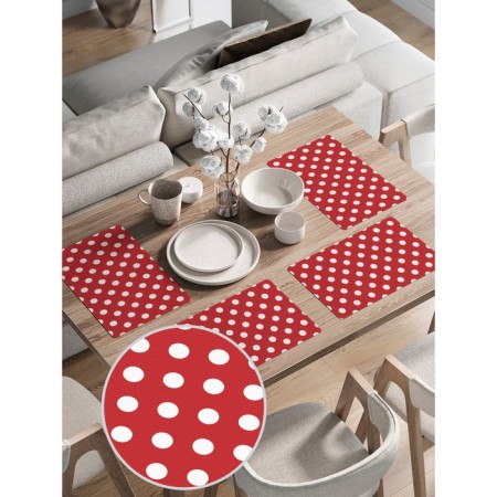 A set of napkins for setting the table "Large peas", rectangular, rounded edges, size 30x46 cm, 4 pcs-1