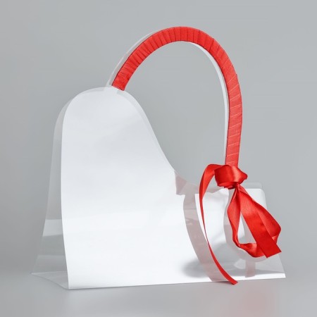 Carriage for flowers with tape, 30x25x12 cm, red-2