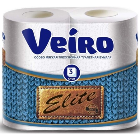 Veiro Elite toilet paper, 3 layers, 4 rolls, white
