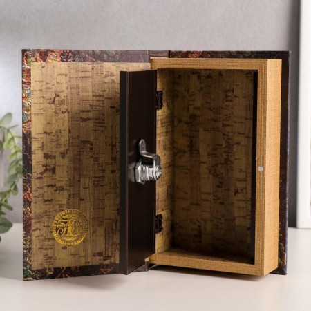 Safe wood book "owl with a key" 21x13x5 cm-2