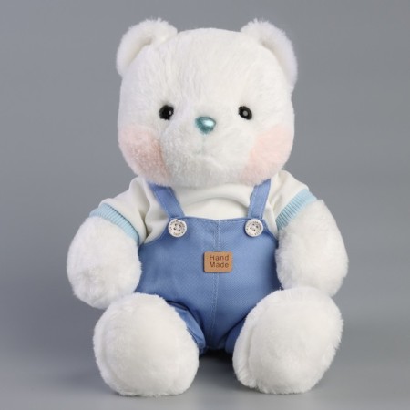 Soft toy "Little Friend", a bear in a blue overalls-2