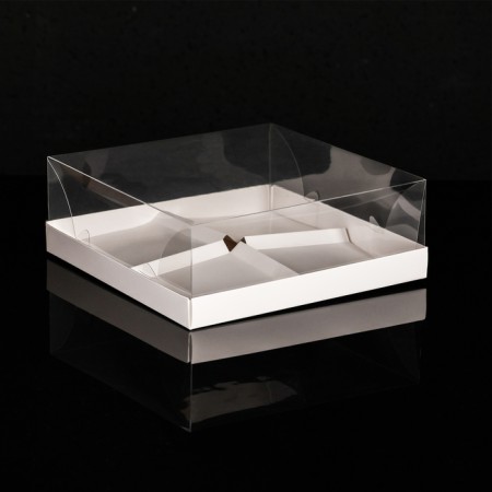 Box for mousse cakes 4 pieces, 17x17x6 white