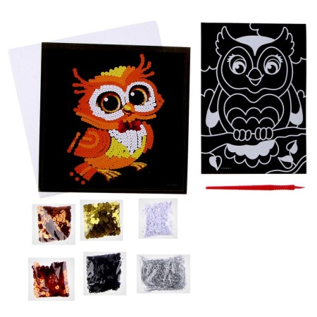 Set for creativity: Lunar engraving and applique with sequins "Owl"-1