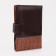 Male purse on the button, 3 in 1, for auto documents, passports, bills, pockets for cards, for coins, brown color