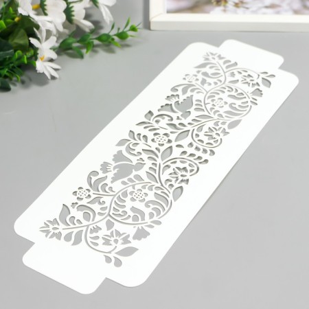 Tencil of border plastic "Pattern of birds of the Flower" Plastic, 11x32 cm-2