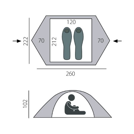 Btrace Spin 2 tent, two-layer, 2-seater, green color-1