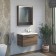 Mirror Comforty Tomari 70, with backlight, dark brown oak color