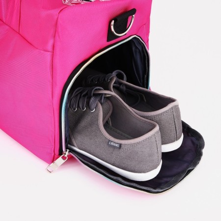 Sports bag with a zipper, shoes, long belt, pink color-2