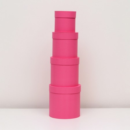 Set of round boxes 4 in 1 "pink" 20 x 20 - 13 x 13 cm-2