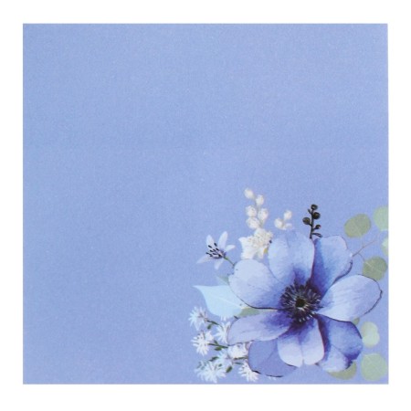 Block with a sticky edge paper 75x75 mm, Erichkrause "Pastel Bloom", 50 sheets, blue-1