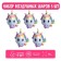 Set of foil ball 30 “Head, magical unicorn”, 5 pcs.
