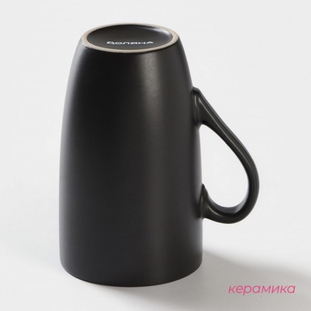 Mug ceramic share "Cat Black", 400 ml, black color-1