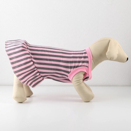Dress for dogs Culinary, L (DS 32, Osh 38-42, OG 44-48), pink with gray stripes-4