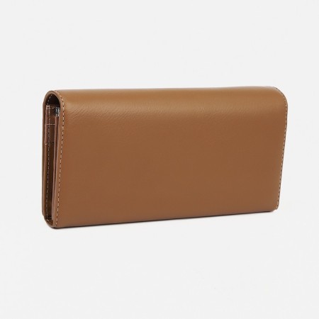 Women's wallet on magnets, brown color-1