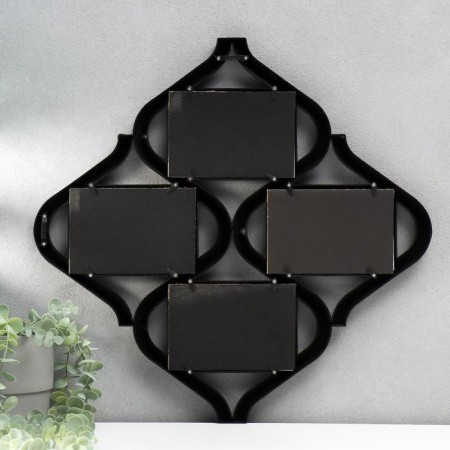 Photo frame plastic in 4 photos 10x15 cm "Sanding clock" Black 38x38 cm-2