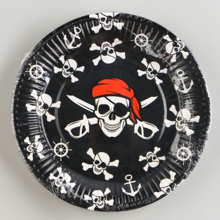 Disposable paper plate "Pirate", 18 cm-3