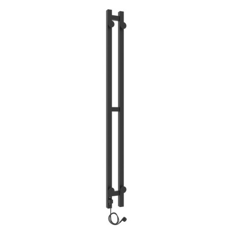 Two electric heated towers Laris Prime ChKCh, 80x1200 mm, 2 crossbars, right, black-1