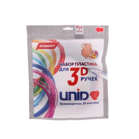 UNID PLA-6 plastic, for 3D handles, 6 colors in a set, 10 meters-10
