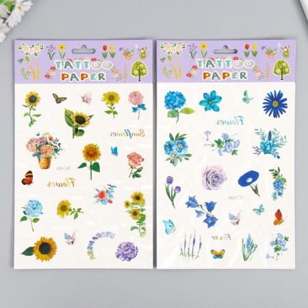 Tattoo on the body color "Flower buds" mix 24x14.5 cm-4