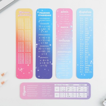 A set of cardboard bookmarks 5 pcs "Girls"-2