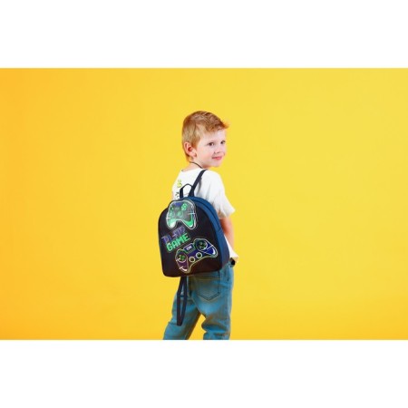 Backpack School Textile "Joystick", with stripes, 27x23 × 10 cm-6