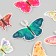 Butterflies cardboard "abstraction" set 12 pcs h = 4-10 cm