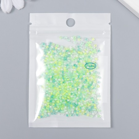 Glass 12/0 "Transparent. Color middle. Green" 10 g-2