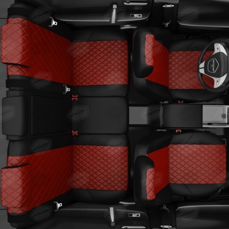 Autorekhls for Ford Kuga 2 since 2012-2016, jeep, perforation, eco-leather, red color, black-7