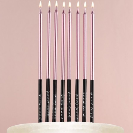 Candles for the cake "On your special day", pink, 8 pcs.-6