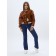Brown brown leather bomber, size 46