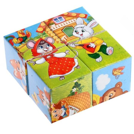 Cardboard cubes "Favorite Tales", 4 pcs-1