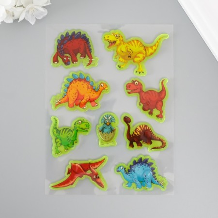 Silicon sticker on the glass phosphorus "dinosaurus" 20x16 cm