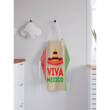 Apron kitchen with a photo print "Viva Mexico", adjustable, size OS-1