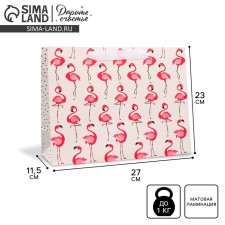 Package Gift Laminated Horizontal, Packaging, Flamingo, ML 27 x 23 x 11.5 cm