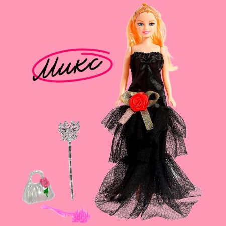 Model doll "Nika" in a dress with accessories, mix-6