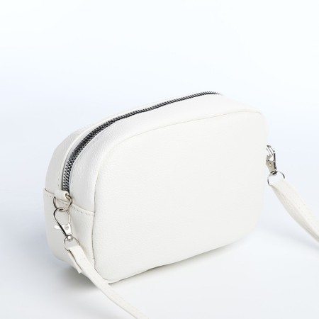 Bag Cross-Bodi with a zipper, white color-1